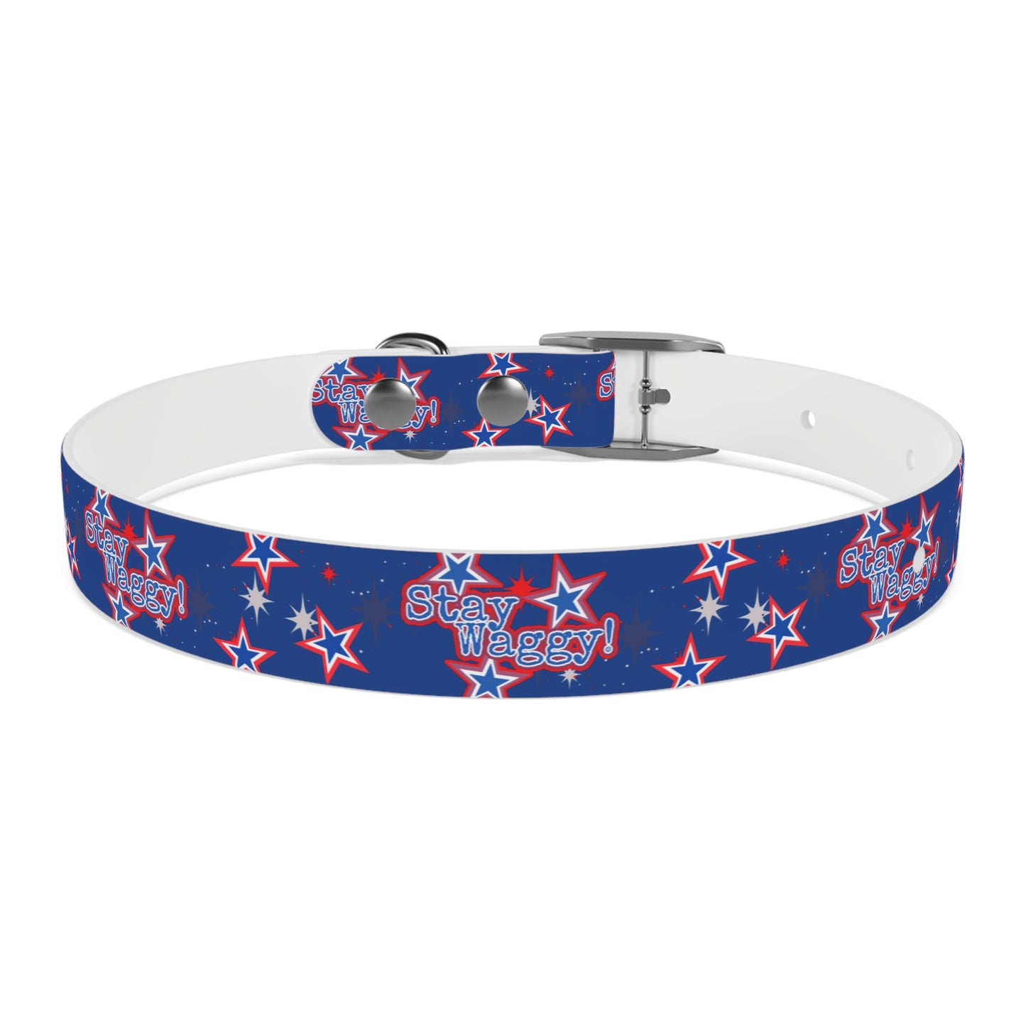 Stay Waggy! Blue Patriotic Stars - Dog Collar