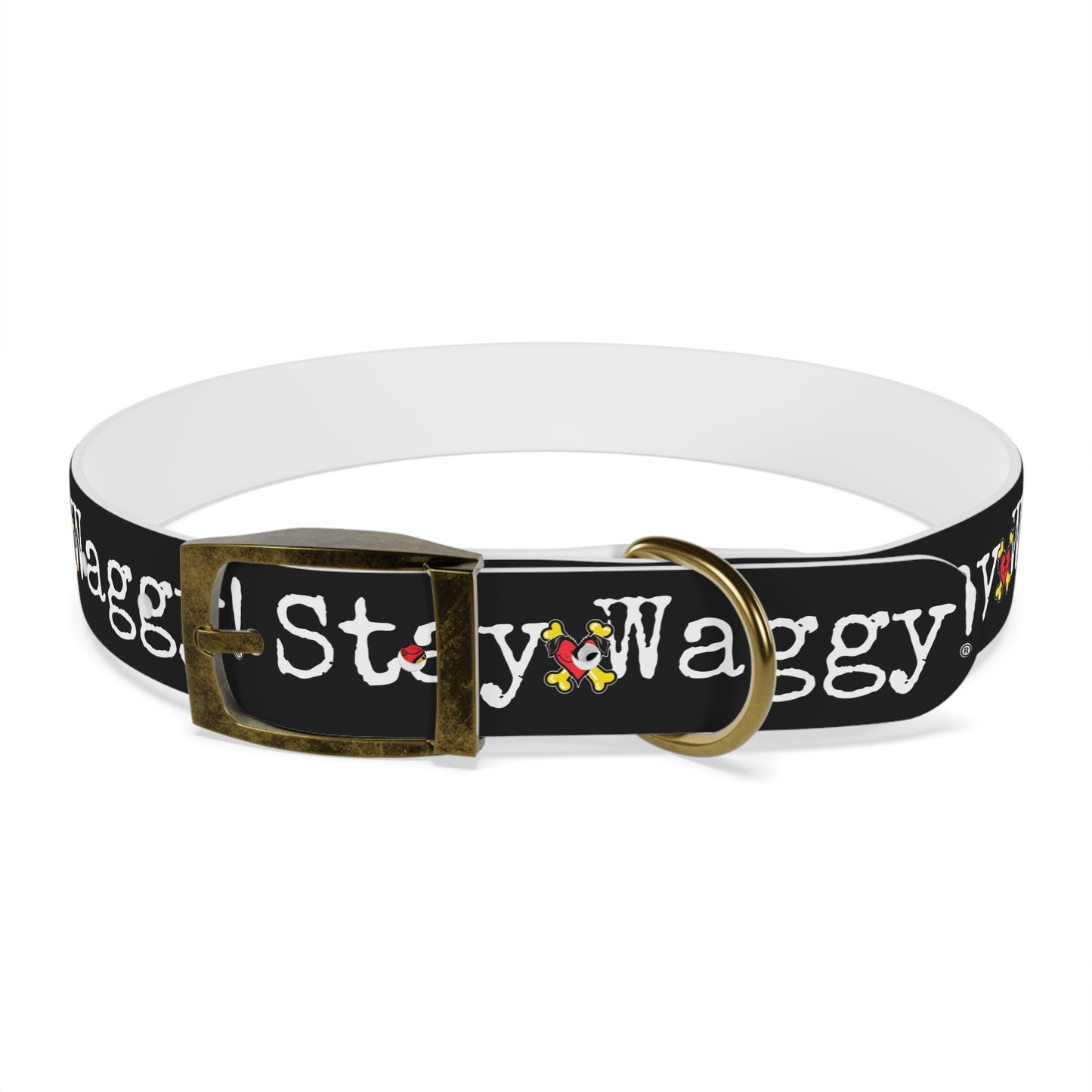 Stay Waggy! Dog Collar - Black