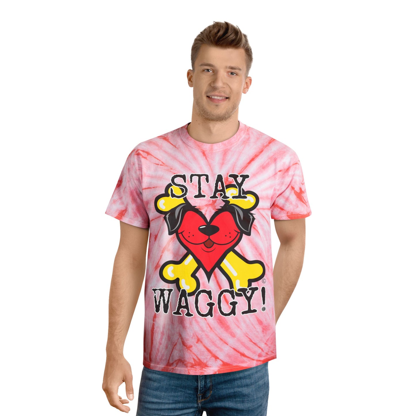 Tie-Dye Tee, Stay Waggy! Vibes