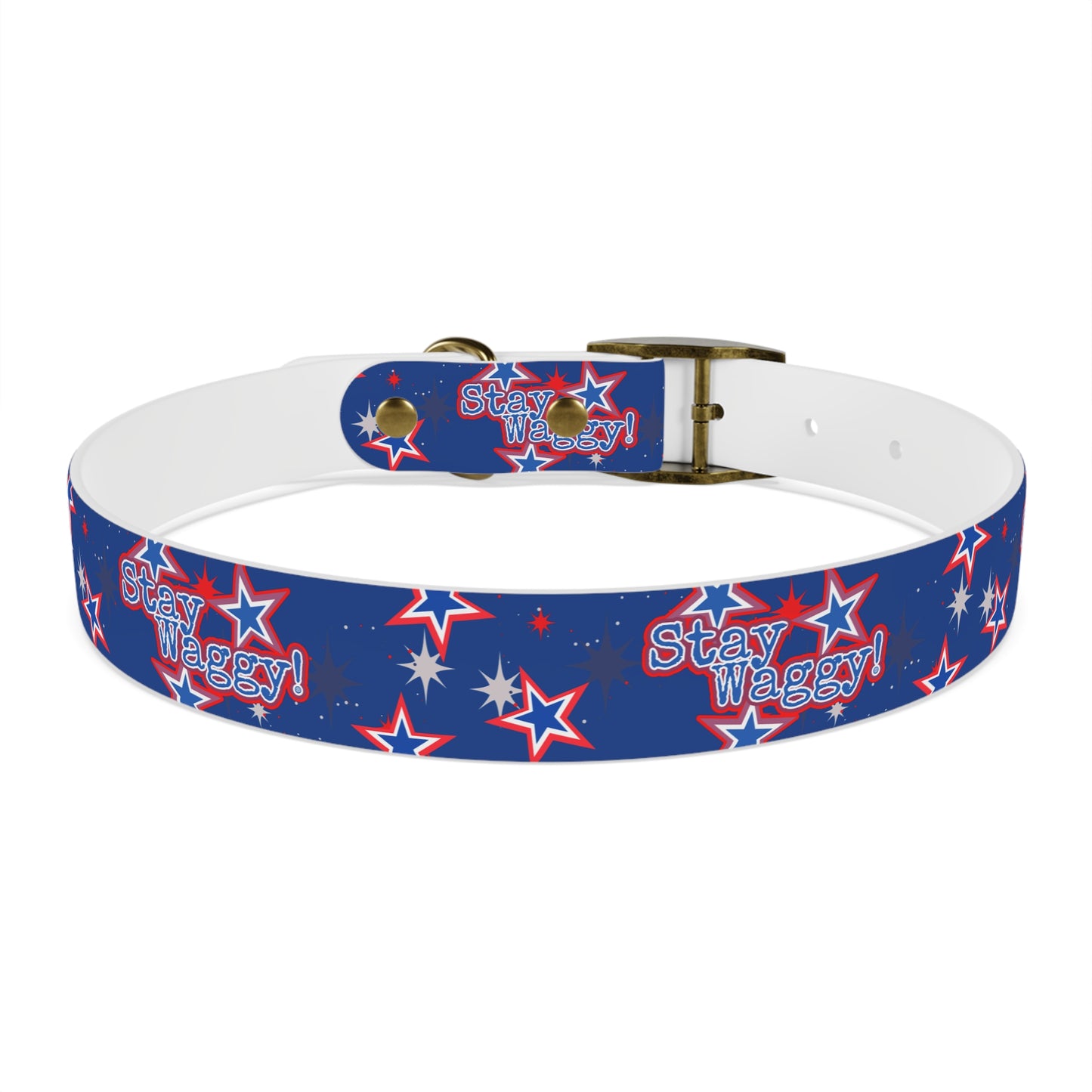 Stay Waggy! Blue Patriotic Stars - Dog Collar