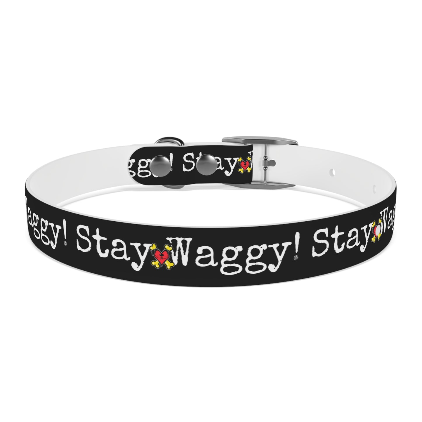 Stay Waggy! Dog Collar - Black