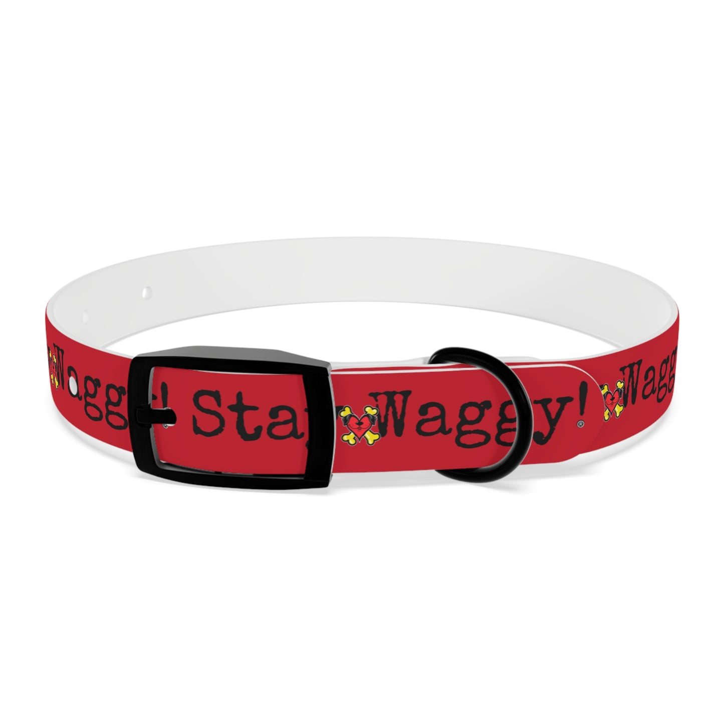 Stay Waggy! Dog Collar - Red