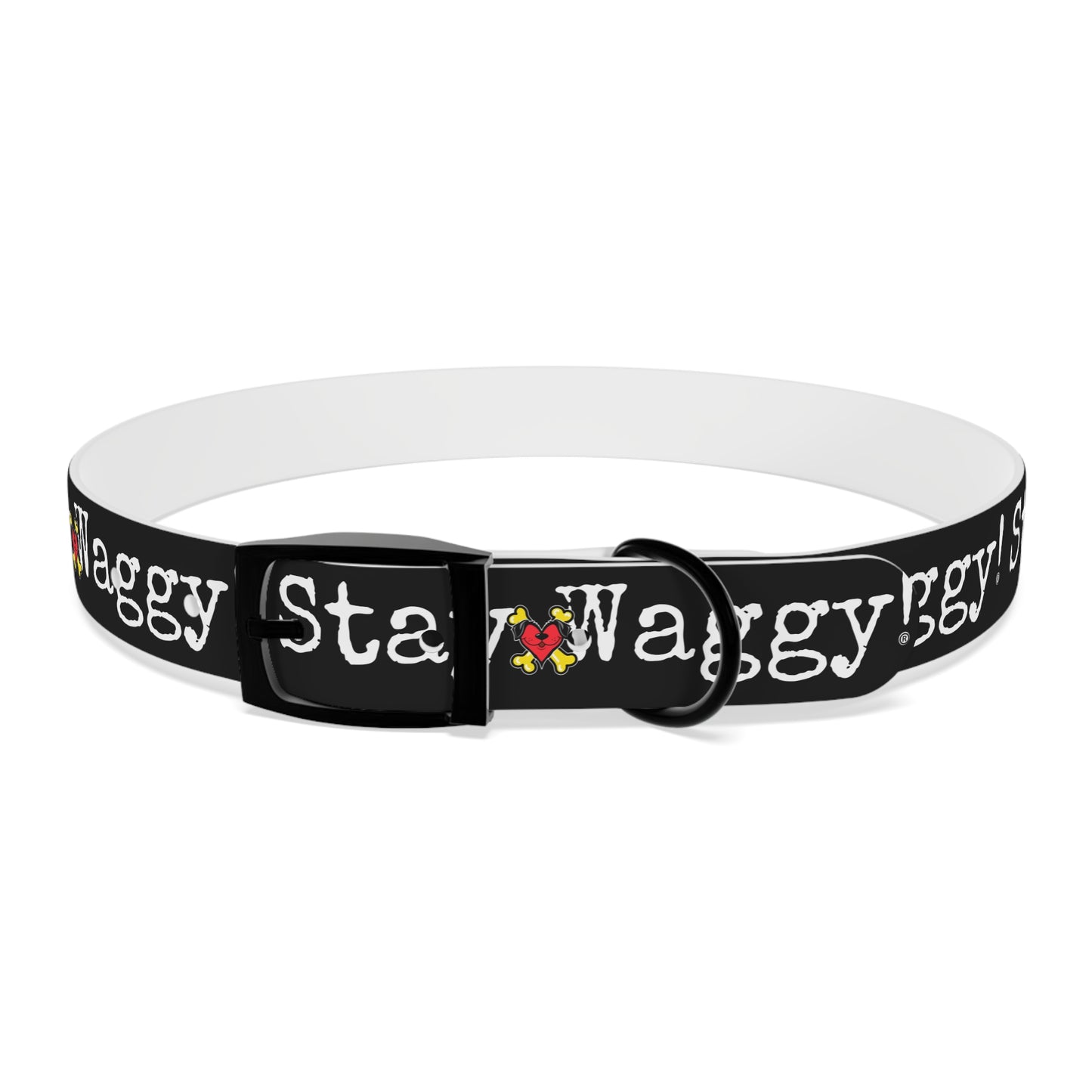 Stay Waggy! Dog Collar - Black
