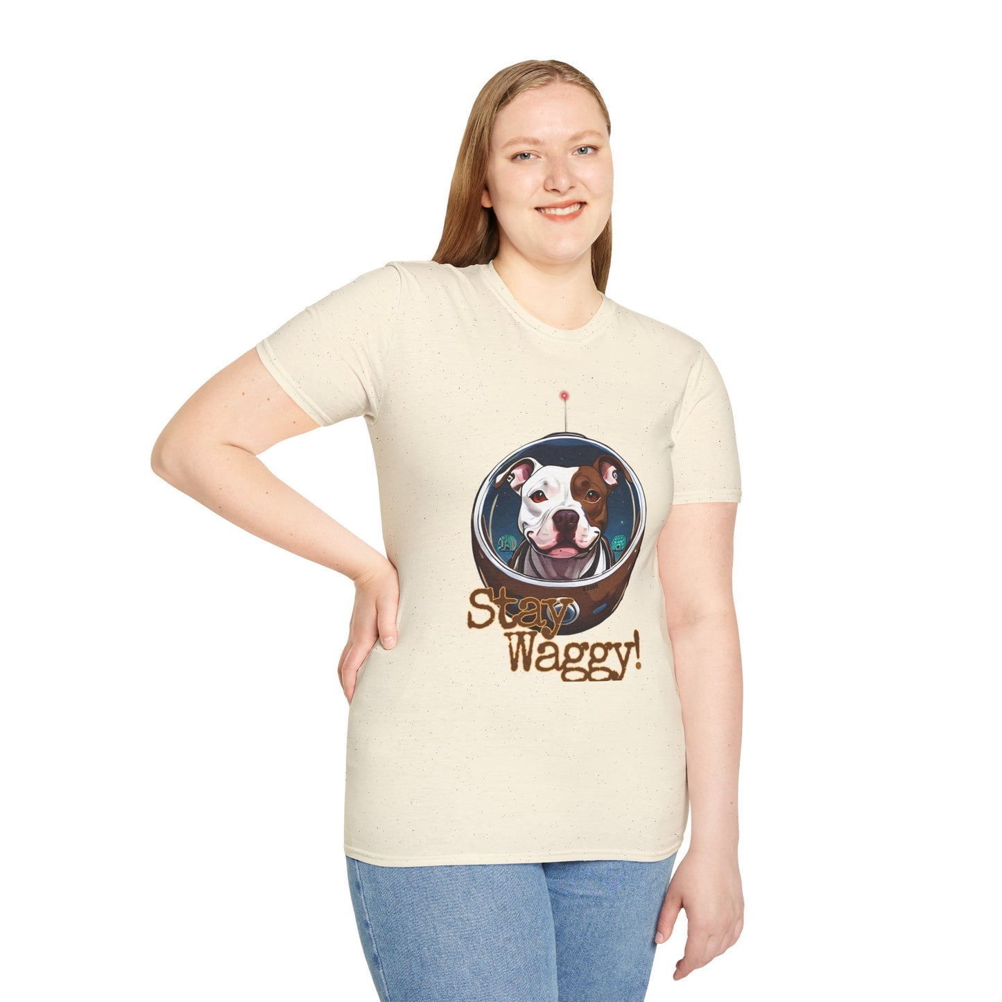 Playful Space Pitty T-Shirt - Stay Waggy!